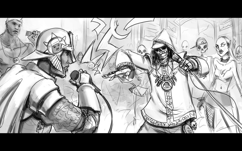 Fantasy battle sketch