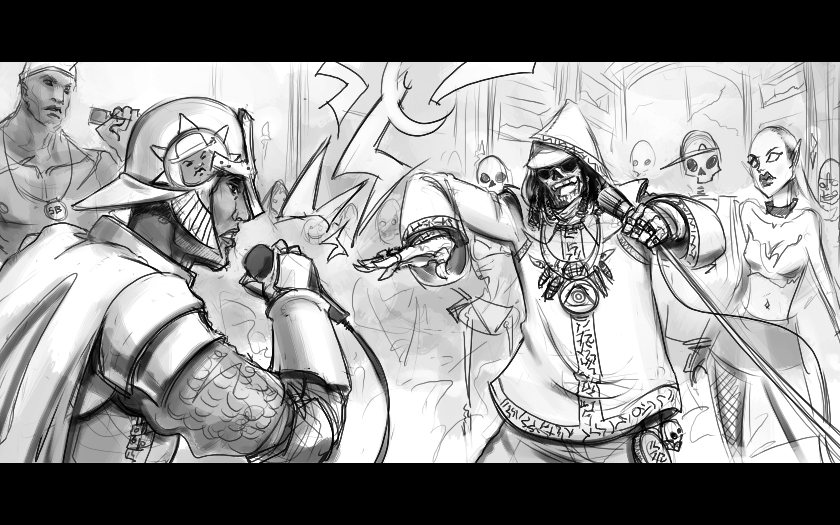 Fantasy battle sketch