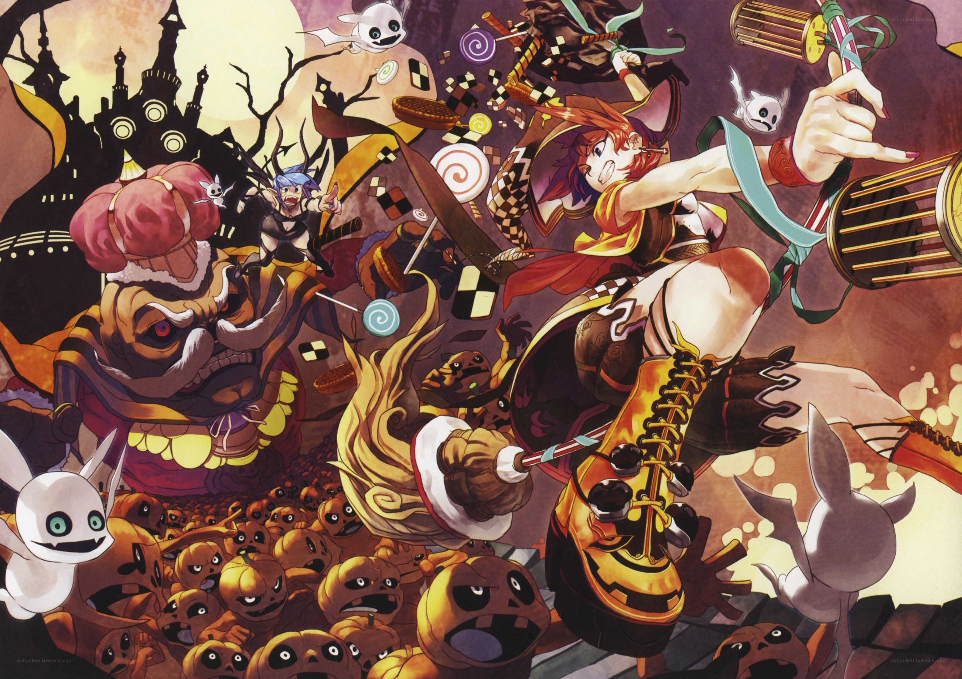 Fantasy battle with candy theme