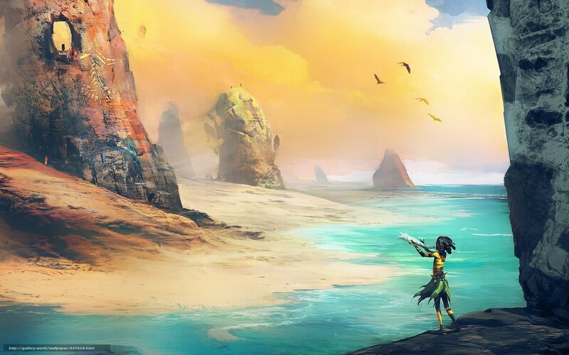 fantasy beach scene