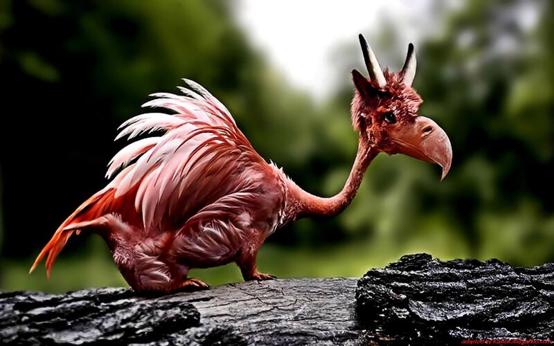 fantasy bird with horns