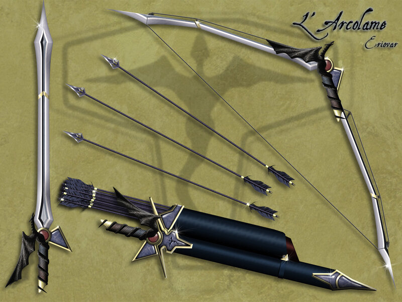 Fantasy bow and sword set