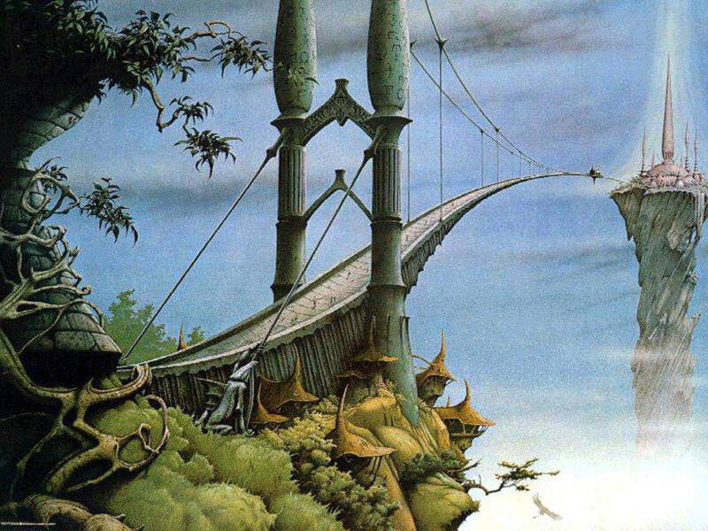 Fantasy bridge between floating islands