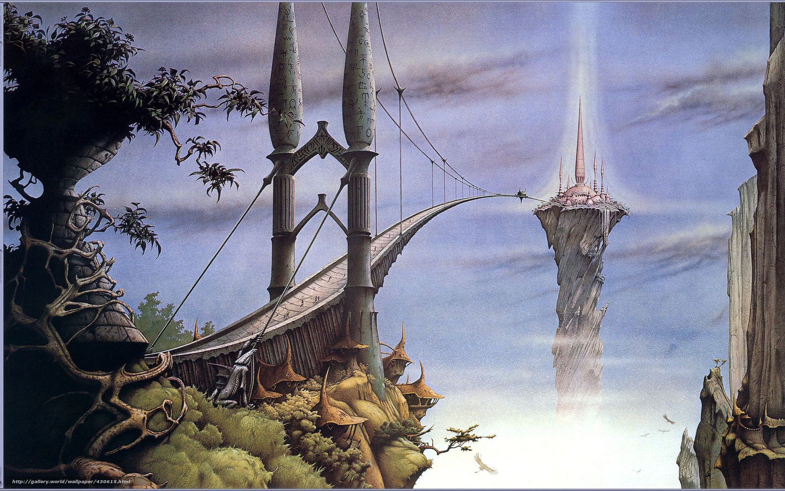 Fantasy bridge to floating island