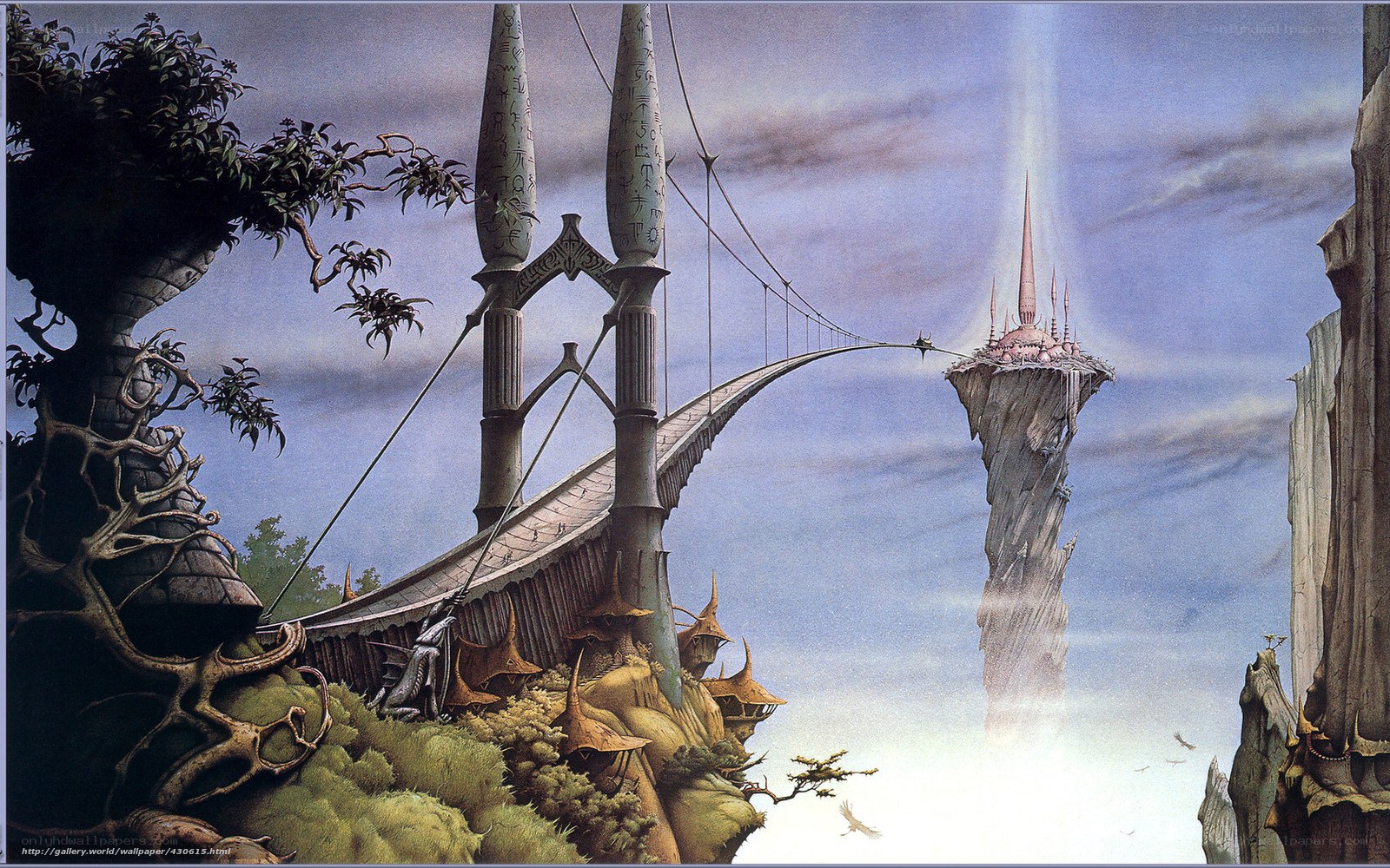 Fantasy bridge to floating island