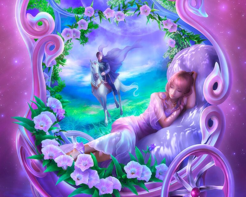 Fantasy carriage with dreamer