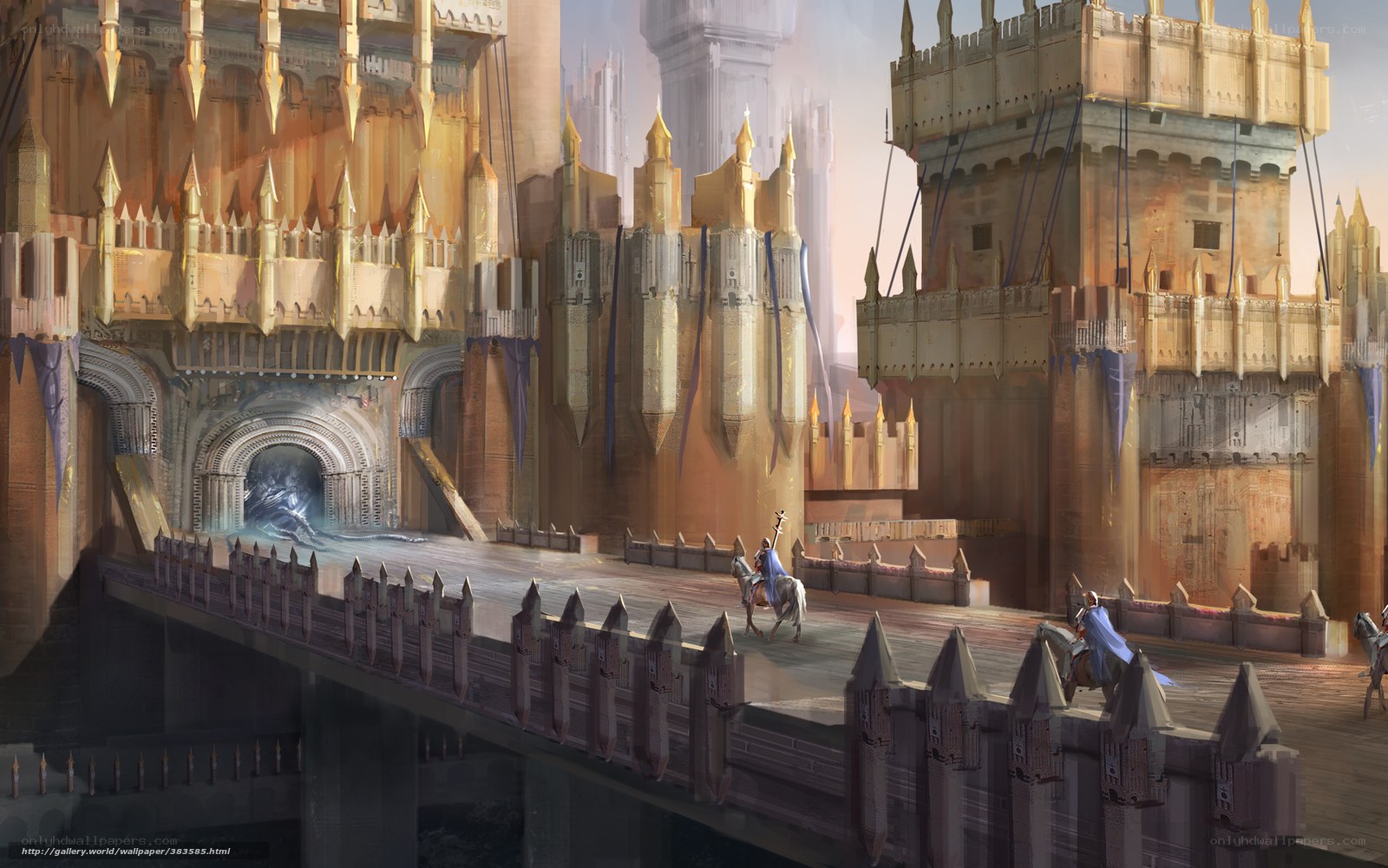 Fantasy castle bridge scene
