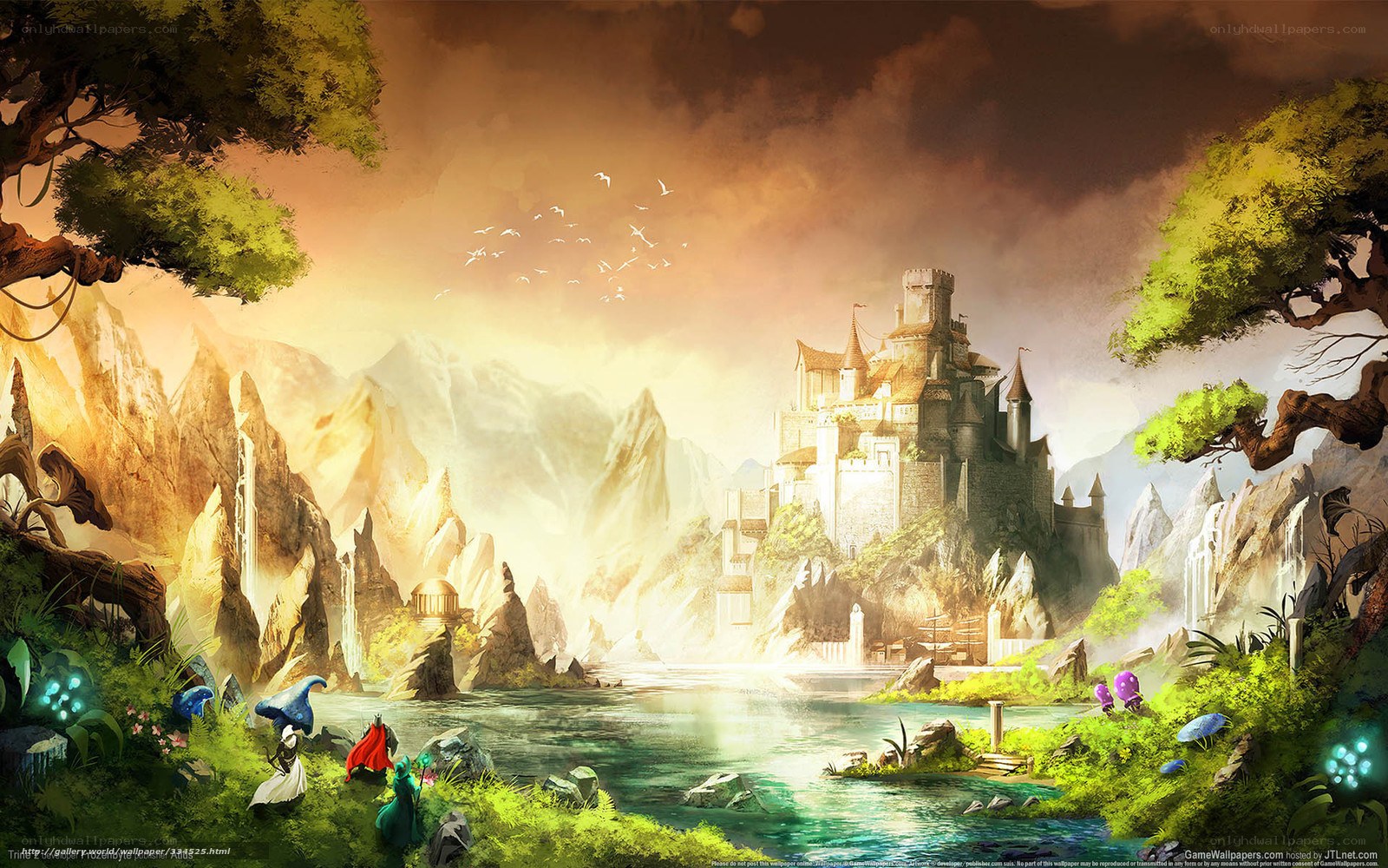 Fantasy castle by the lake