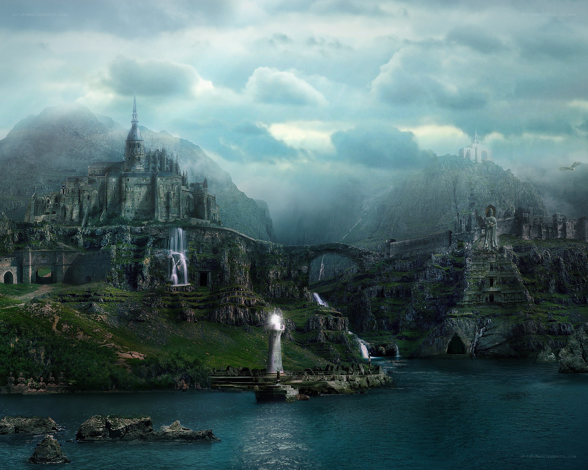 fantasy castle by the sea