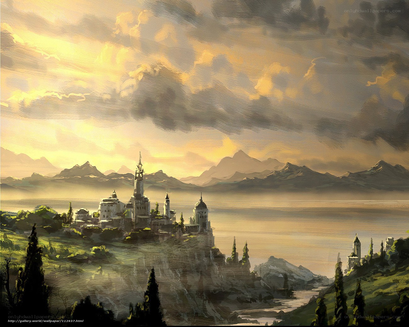Fantasy castle by the sea