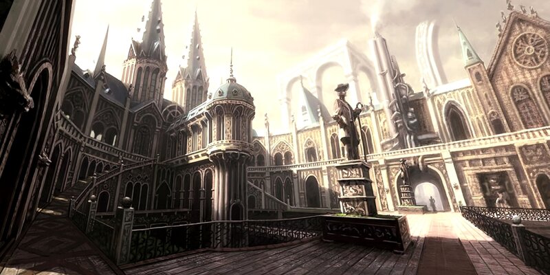 fantasy castle courtyard