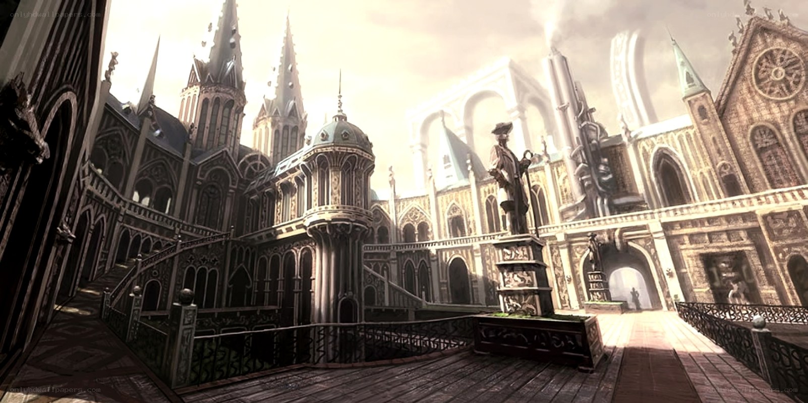 fantasy castle courtyard