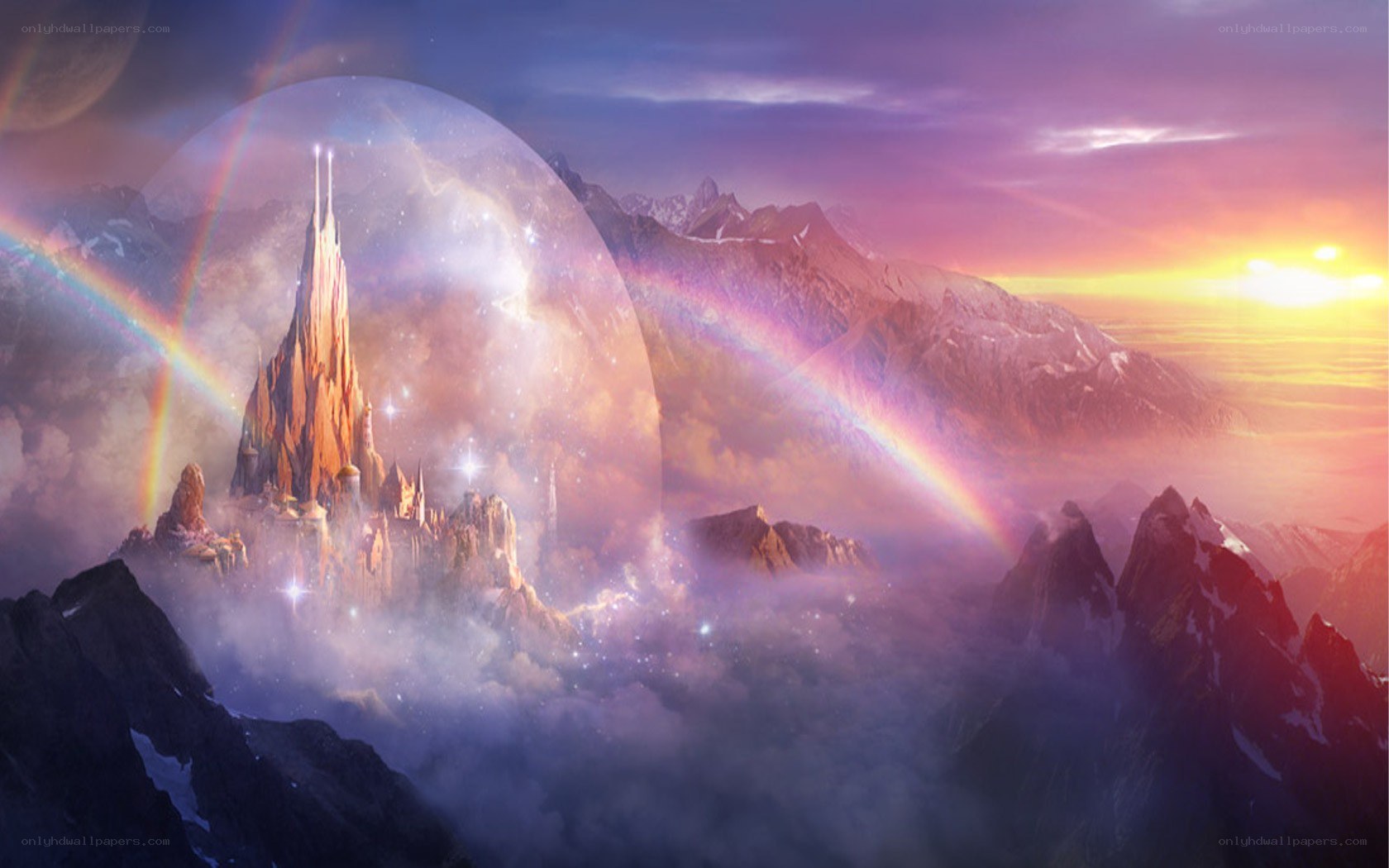 Fantasy castle in a magical realm
