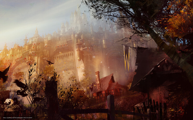 Fantasy castle in autumn
