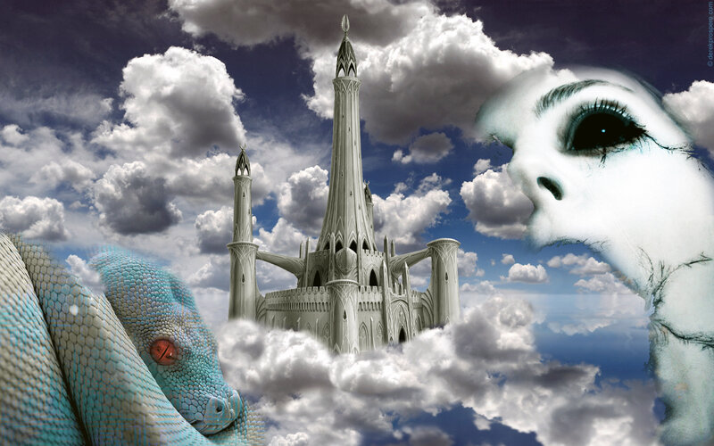 Fantasy castle in the clouds