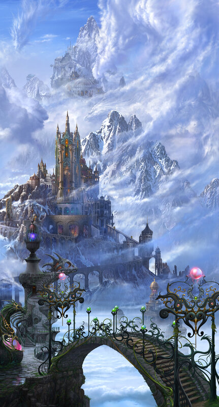 fantasy castle in the clouds