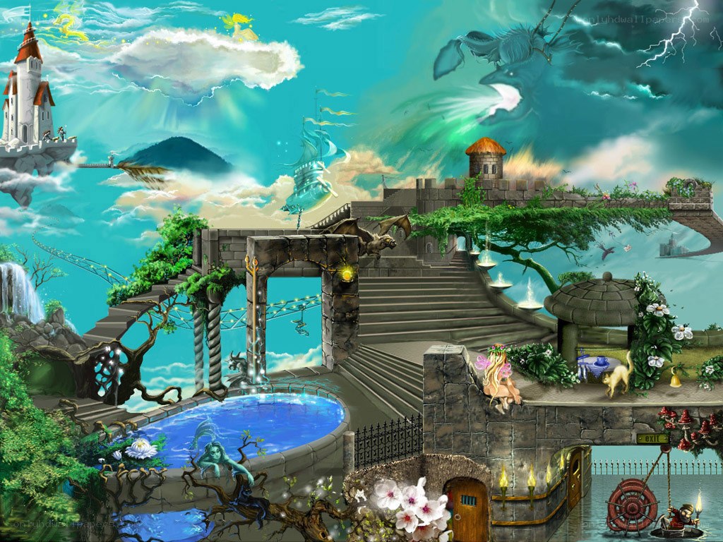 fantasy castle in the sky
