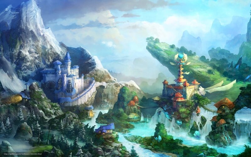 Fantasy castle landscape