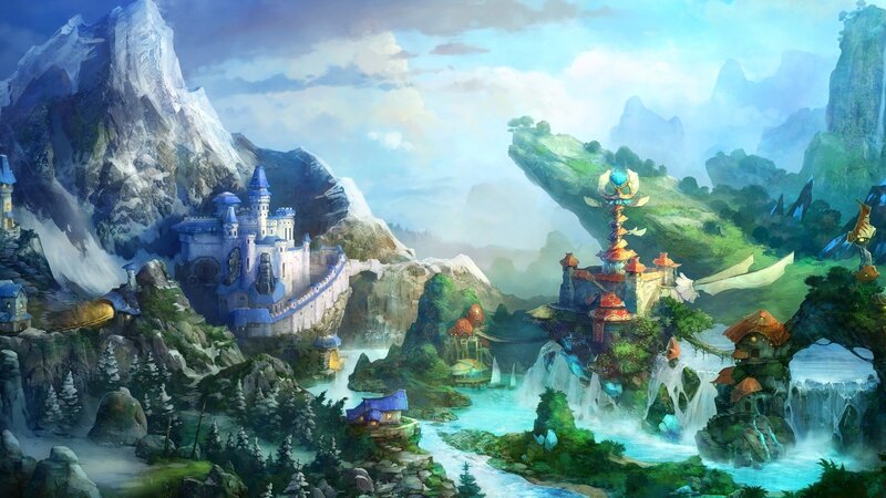 Fantasy castle landscape