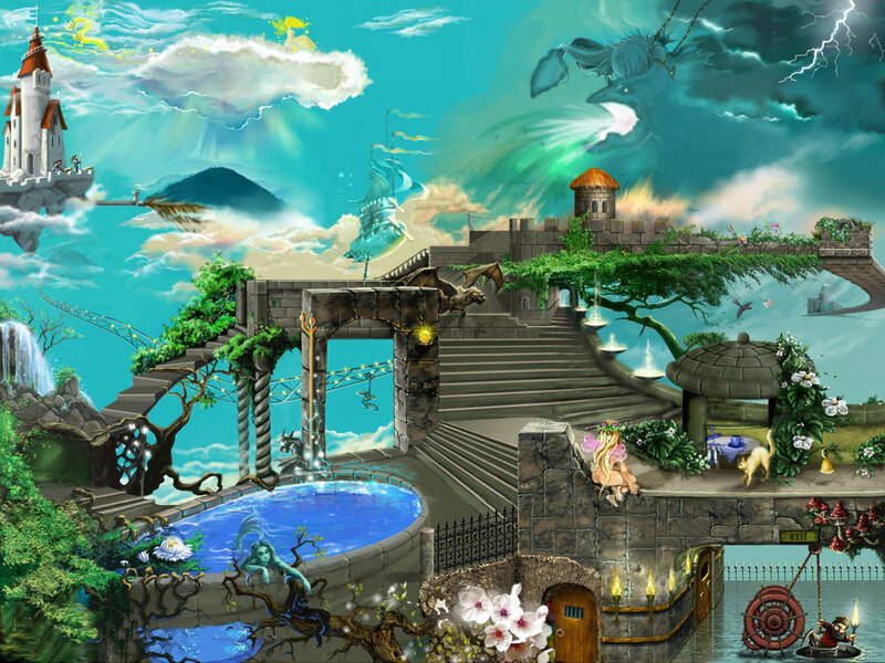 Fantasy Castle Landscape — Blue, Magical