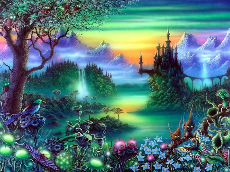 Fantasy Castle Landscape — Green, Magical