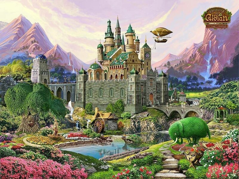 Fantasy Castle Landscape — Green, Serene