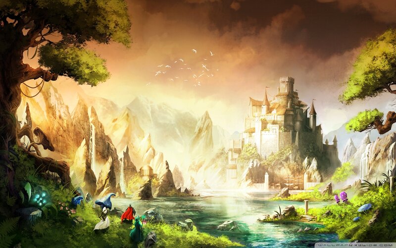Fantasy Castle Landscape — Green