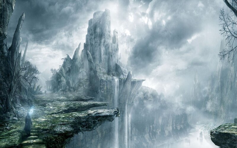 fantasy castle on a cliff