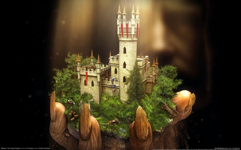 Fantasy castle on a hand
