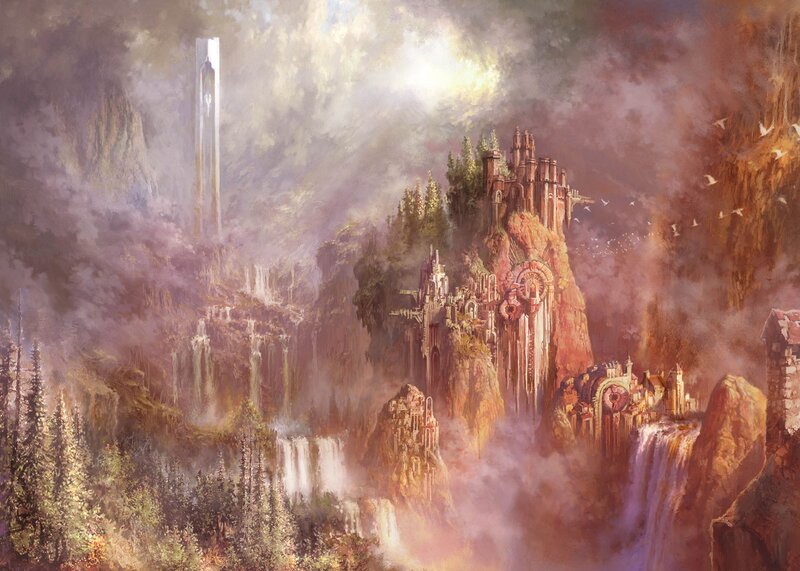 Fantasy Castle on Cliff — Brown