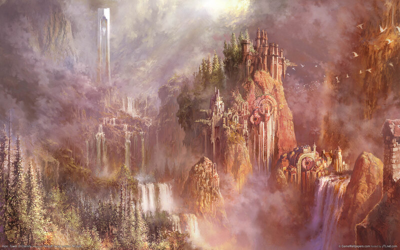 Fantasy Castle on Cliff