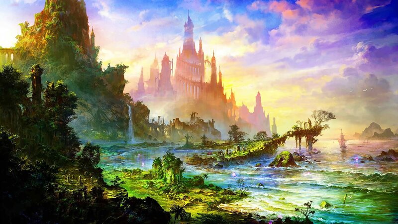 Fantasy Castle on Coast — Blue, Dramatic