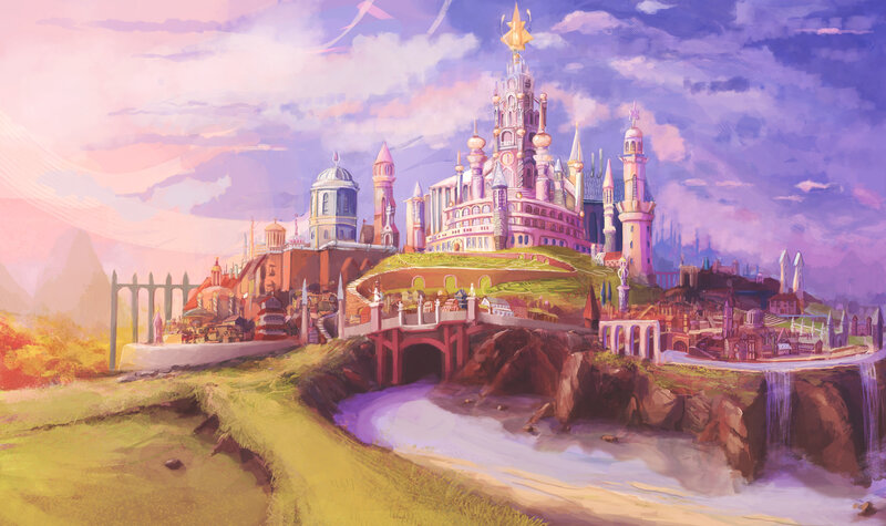 Fantasy Castle on Hill — Purple