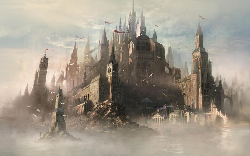 Fantasy Castle on Island