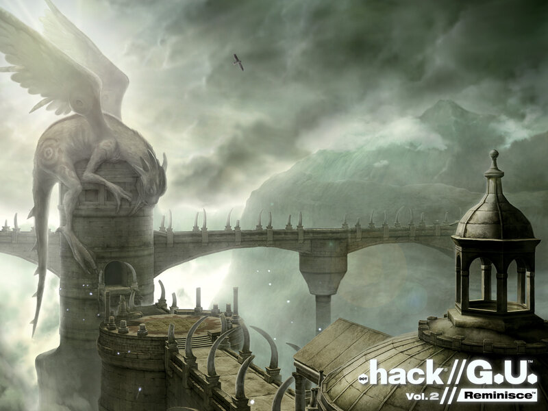 Fantasy castle with winged creature