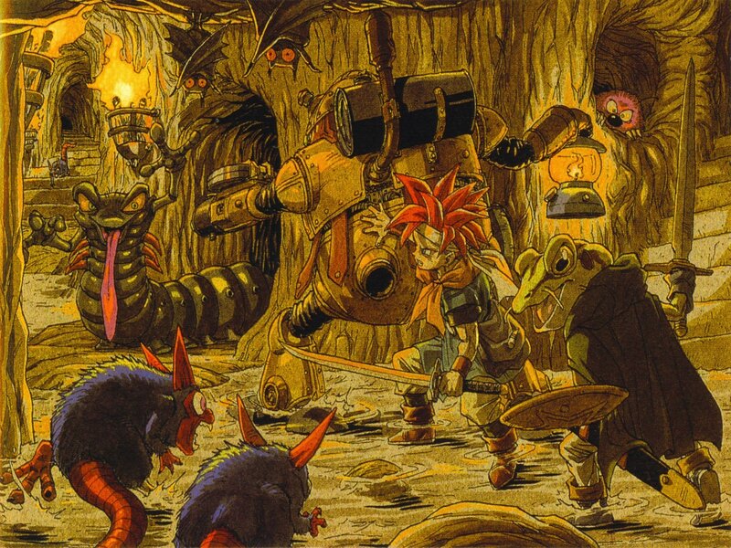 Fantasy cave battle scene