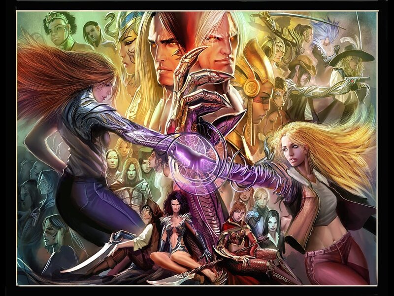 Fantasy character ensemble artwork