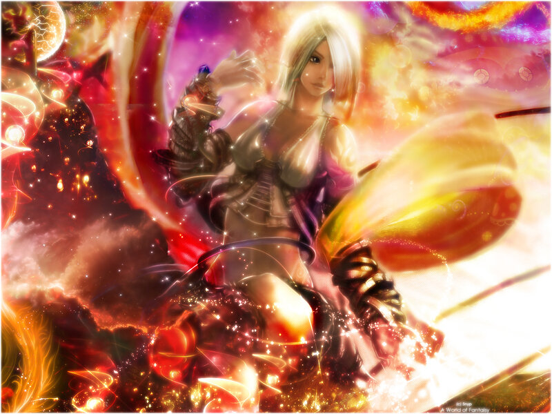 fantasy character in magical light