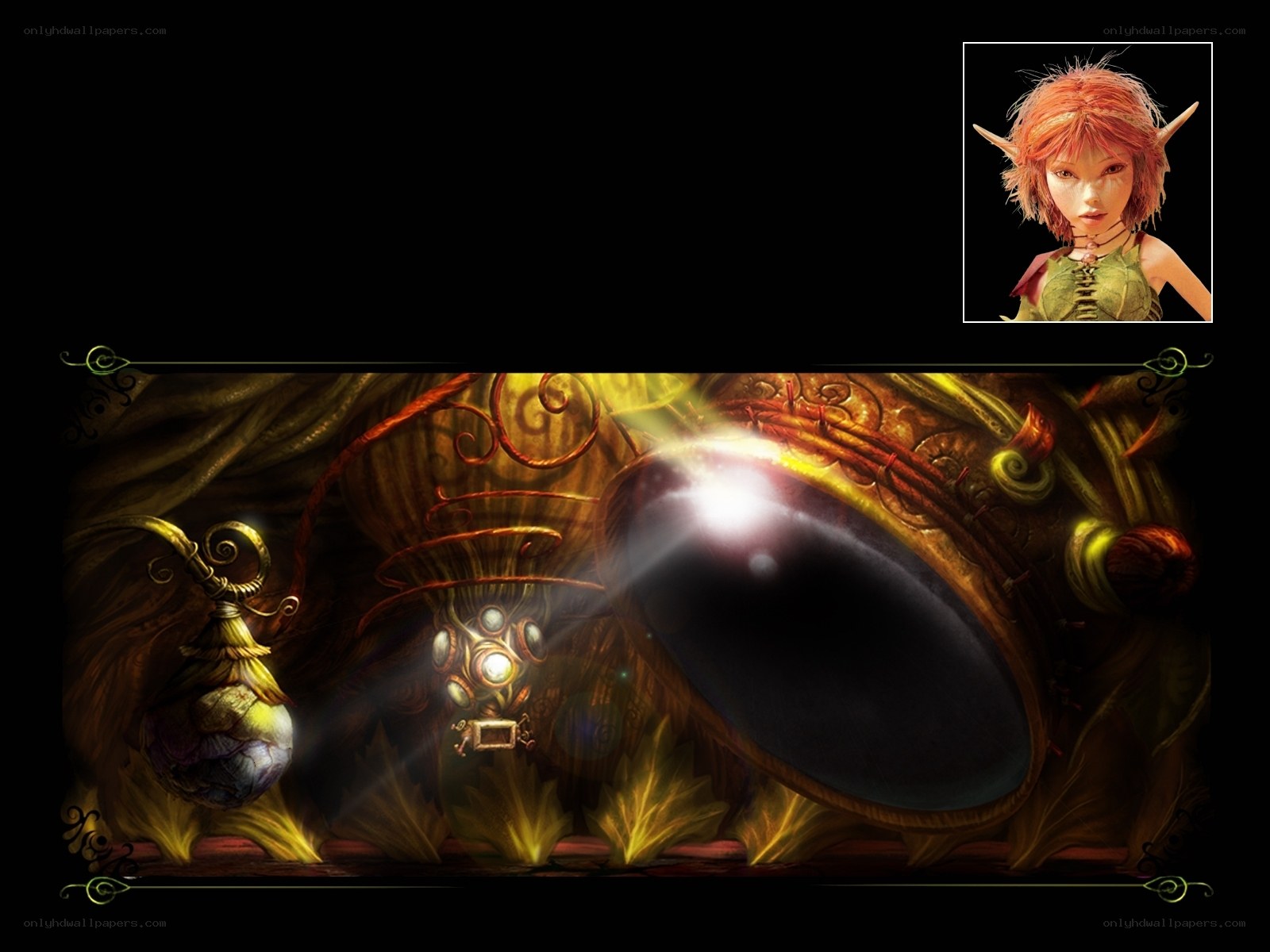 fantasy character in ornate setting