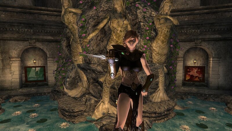 fantasy character in temple