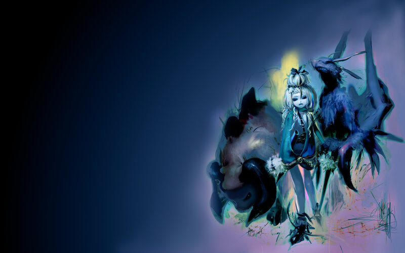 fantasy character with creatures