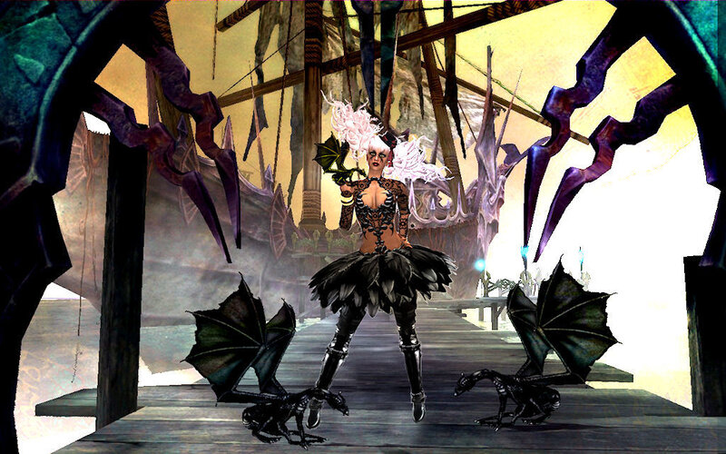 fantasy character with dragon pets