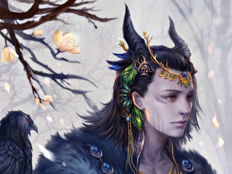 Fantasy Character with Horns — Black
