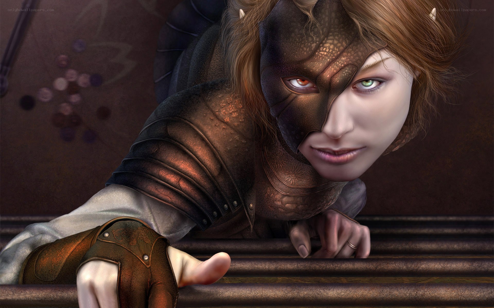 fantasy character with mask