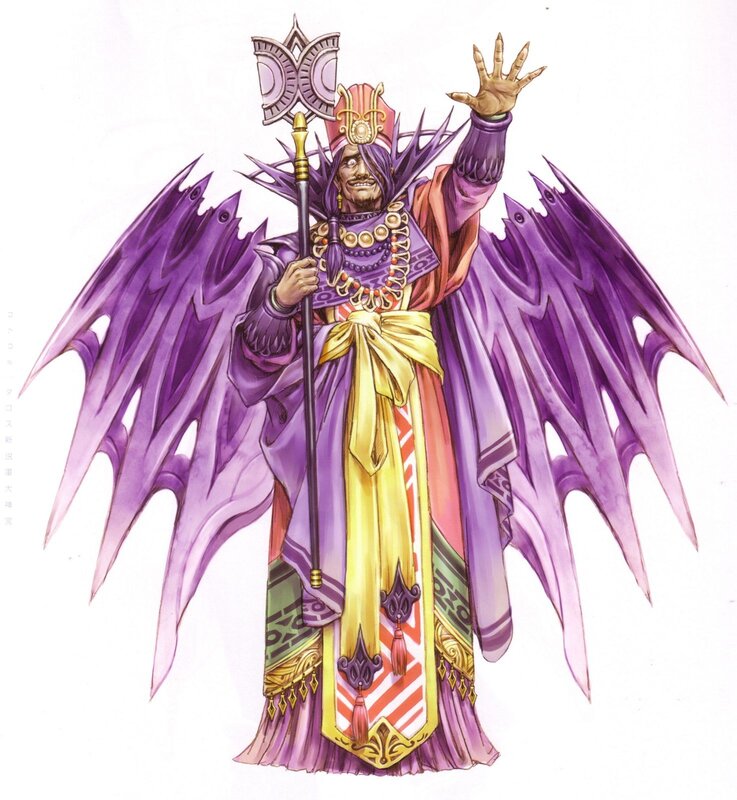 Fantasy character with purple wings