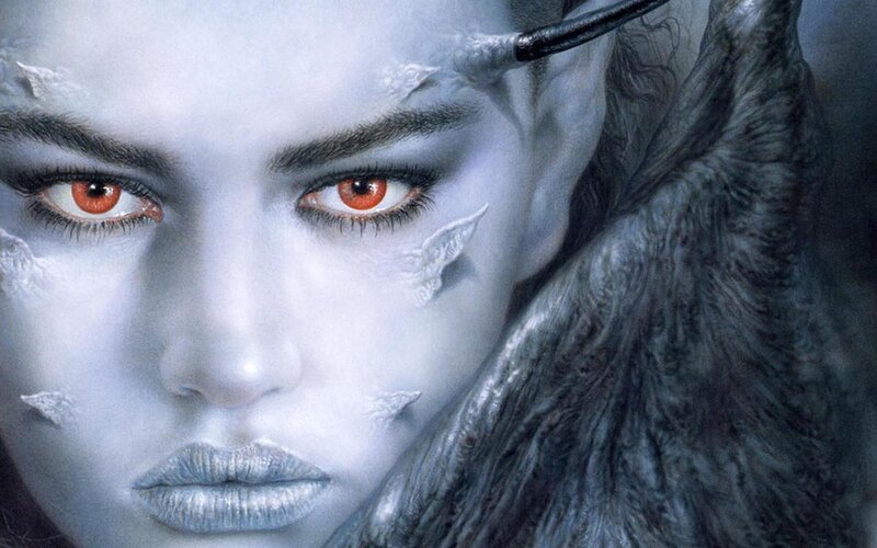 fantasy character with red eyes