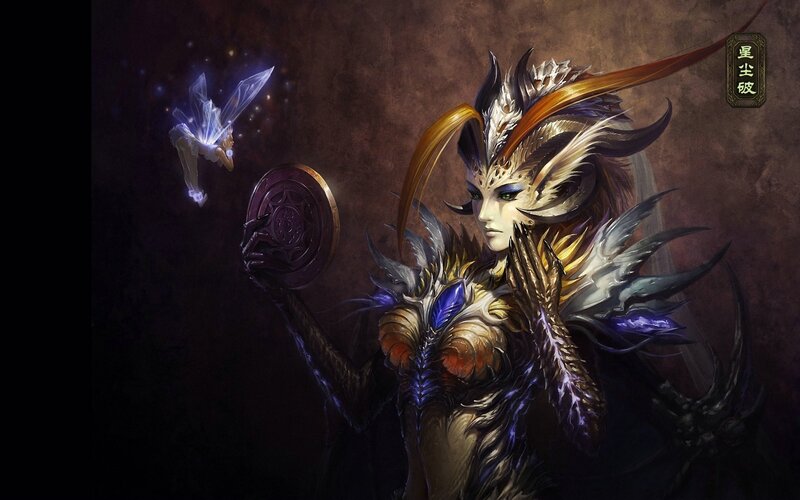 Fantasy Character with Wings — Brown, Dramatic