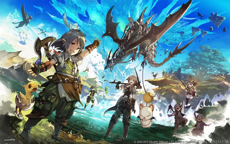 Fantasy Characters and Dragon — Blue, Adventurous