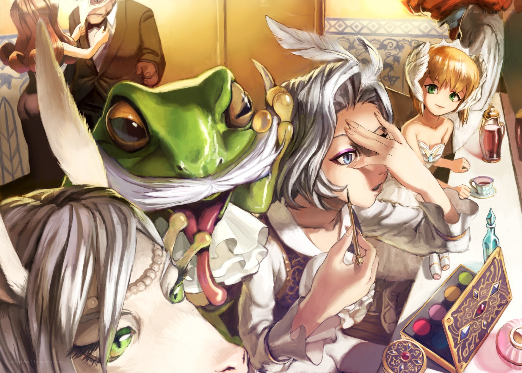 Fantasy characters in a dressing room