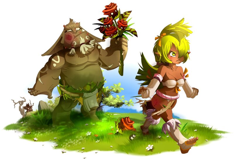 fantasy characters in a field